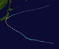 令和元年房総半島台風の進路図