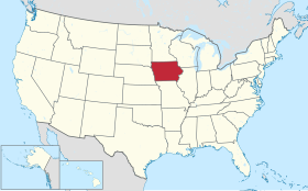 Localização de Iowa nos Estados Unidos