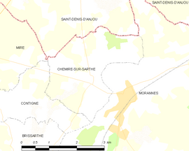 Mapa obce Chemiré-sur-Sarthe