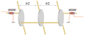 Scheibenförmige Resonatoren und am Rand angebrachte Verbindungselemente mit halber Wellenlänge