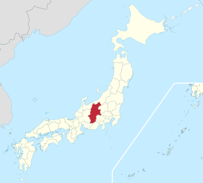 Poziția regiunii Prefectura Nagano