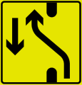 Changed driving pattern[N 1] May be used in conjunction with roadworks.