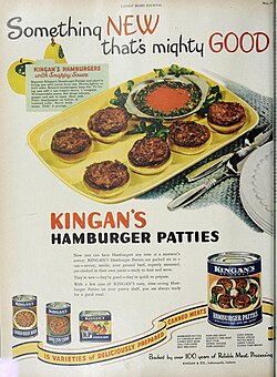 1948 magazine advertisement for hamburger patties