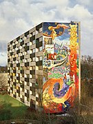 Graffiti-Mural in Hamburg (Germany), 1995 (Entry the Guinness-book of world records as the highest Graffiti in the world)