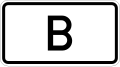 Zusatzzeichen 1014-50 Tunnelkategorie gemäß ADR-Übereinkommen (B)
