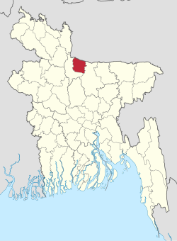 Location of शेरपुर जिला in Bangladesh