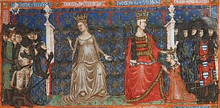 Miniature représentant Béatrice de Provence et Charles Ier d'Anjou.