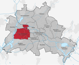 Ligging van Charlottenburg-Wilmersdorf binnen Berlijn