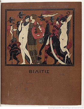 Bilitis, illustration de George Barbier publiée en 1922.