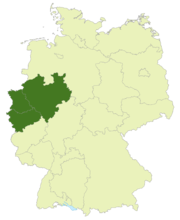 Localisation de la Regionalliga Ouest depuis 2012 sur la carte de l'Allemagne