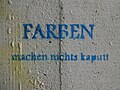 Stencil in Germany (Paint doesn't damage anything.)