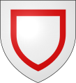 Gules, an inescutcheon argent within a bordure argent