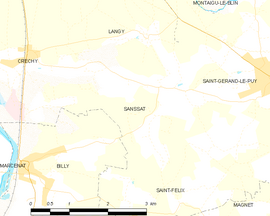 Mapa obce Sanssat