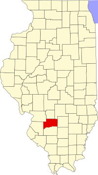 Locatie van Clinton County in Illinois