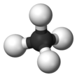 Ball and stick model of methane