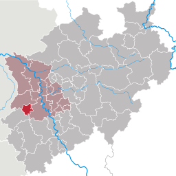 Läget för Mönchengladbach i Regierungsbezirk Düsseldorf, Nordrhein-Westfalen