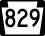 Pennsylvania Route 829 marker
