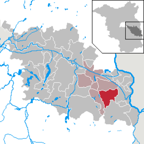 Poziția Schlaubetal pe harta districtului Oder-Spree