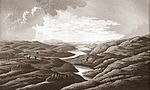Kautokeino i Finnmark, 1799. Akvarell av Anders Fredrik Skjöldebrand.