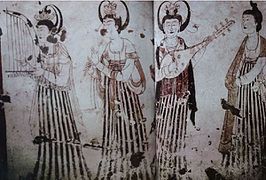 Un grupo de damas músicos de la dinastía T'ang (618-907).