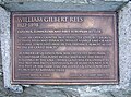 Plaque on statue of William Gilbert Rees