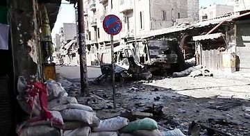 I Syriens største by Aleppo i den nordlige del af landet bliver der ofte rapporteret om adskillige bombeangreb – her fotograferet i oktober 2012.