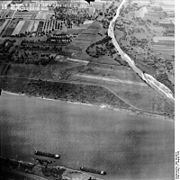 The mouth of the Ahr on the Rhine before re-naturalisation (1957)