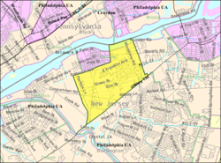 Census Bureau map of Edgewater Park Township, New Jersey