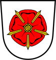 De roos van Lippe in het wapen van Kreis Lippe