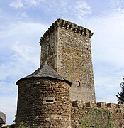 Le donjon et la tour d'angle nord-ouest du château de Tholet.