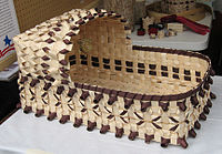 Black ash baby basket by Odawa-Ojibwe Kelly Church, Michigan