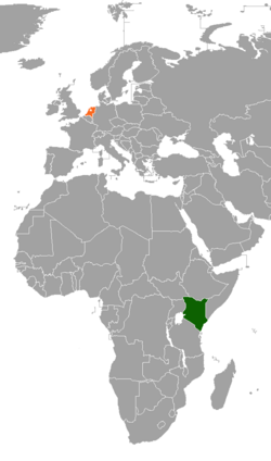 Map indicating locations of Kenya and Netherlands