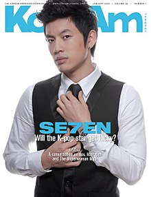 Seven sebagai model di sampul majalah KoreAm pada bulan Januari 2009