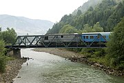 Railway bridge over the Vișeu River in Leordina