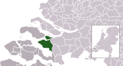 Highlighted position of Tholen in a municipal map of Zeeland