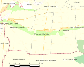 Poziția localității Poilcourt-Sydney