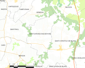 Poziția localității Saint-Girons-d'Aiguevives