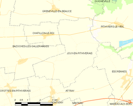 Mapa obce Jouy-en-Pithiverais