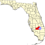 Округ Глейдс на карте штата.