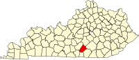 Locatie van Russell County in Kentucky