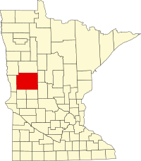Map of Minesota highlighting Otter Tail County
