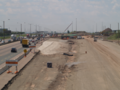 A new Basketweave under construction as part of a widening of Ontario Highway 401