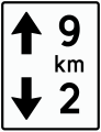 Distance marker for tunnels[N 1] Indicates the distance to each exit.