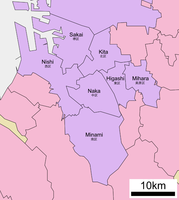 El mapa de los barrios de Sakai