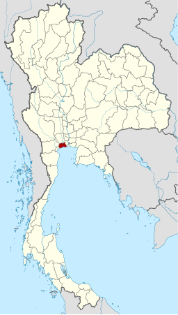 Samut Sakhons läge i Thailand.