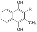 Deutsch: Struktur von Vitamin K, reduziert English: Structure of vitamin k, reduced