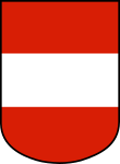 Det rød-hvide våbenskjold har historisk været knyttet til Østrig