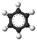 Ball-and-stick model of benzene