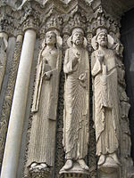 Portada occidental de la catedral de Chartres(c. 1145).