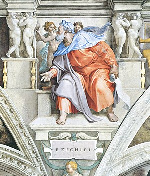 Ezekijel na stropu Sikstinske kapele (Michelangelo)